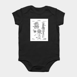 Rocket Ship Patent - Nasa Rocketship Art - Black And White Baby Bodysuit